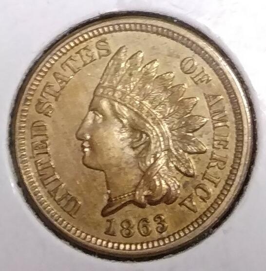 1863-Indian-Cent---Appears-To-Be-MS-60